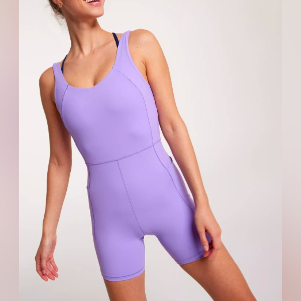 CALIA Women's Inspire Short Bodysuit Light Purple (S) NWT WAX14219